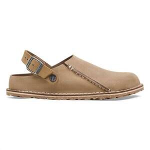 NEW BIRKENSTOCK women's lutry suede clog in gray taupe